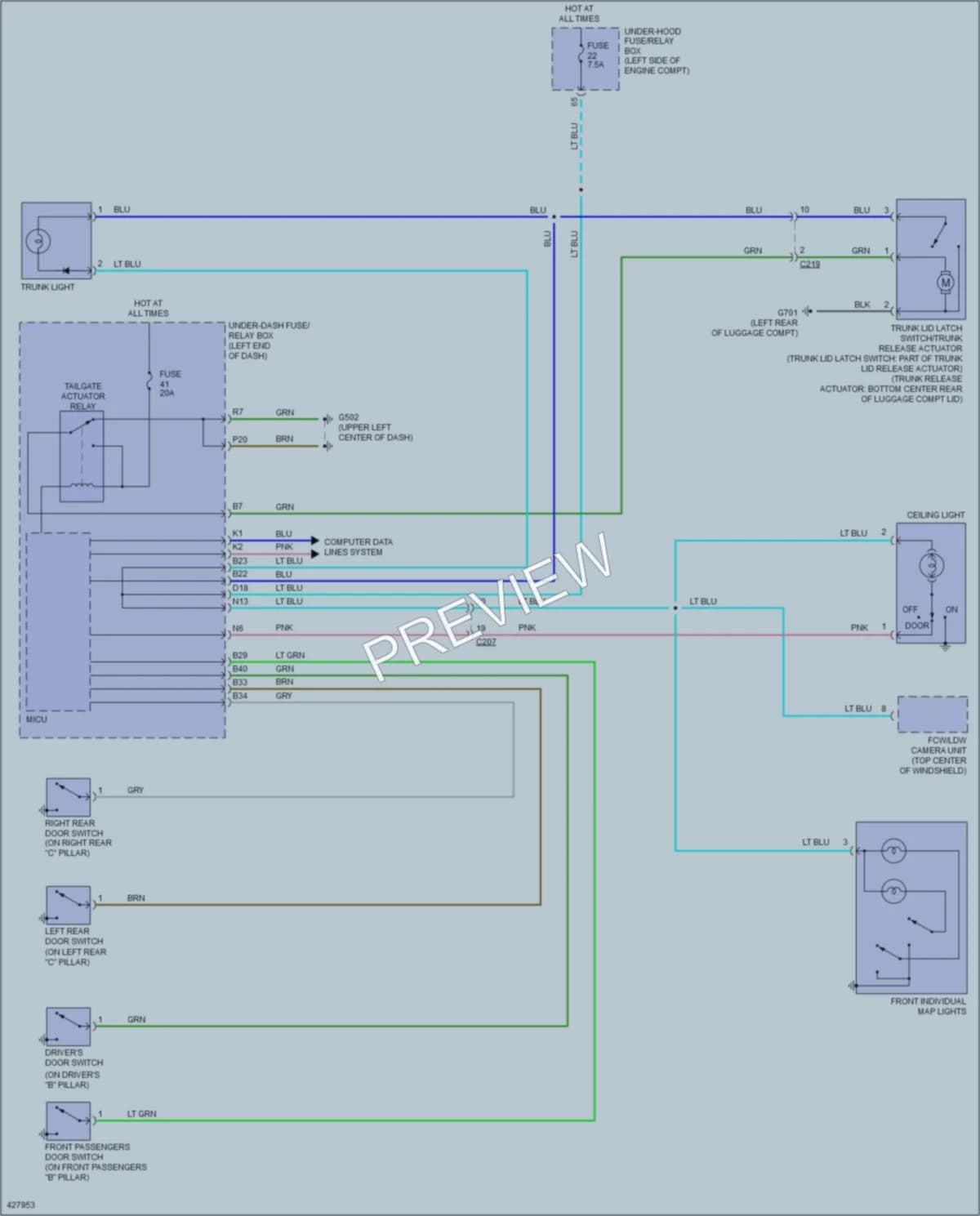 2014 Honda Civic Interior Lights wiring diagram preview