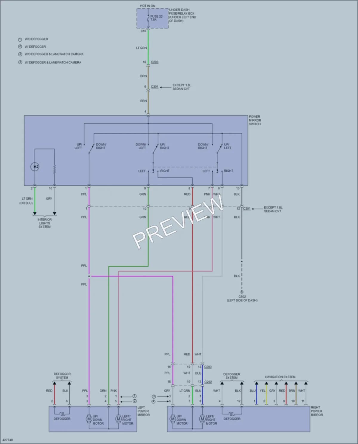 2014 Honda Civic Power Mirrors wiring diagram preview