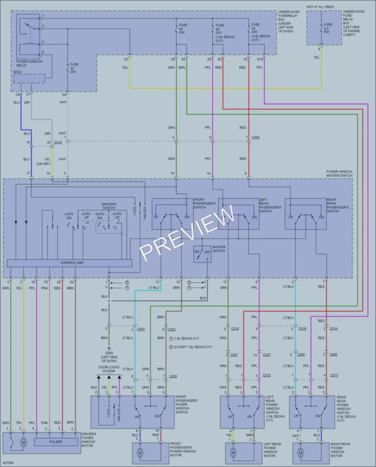 2014 Honda Civic Power Windows wiring diagram preview