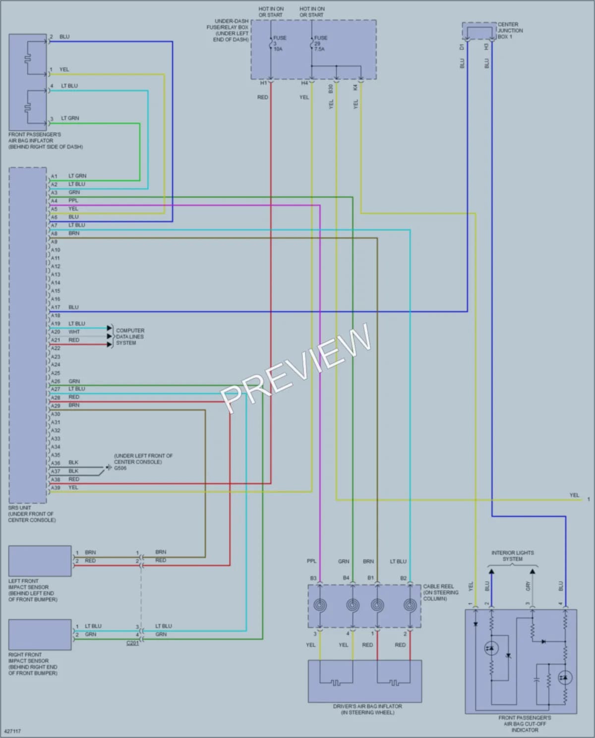 2014 Honda Civic Supplemental Restraints wiring diagram preview