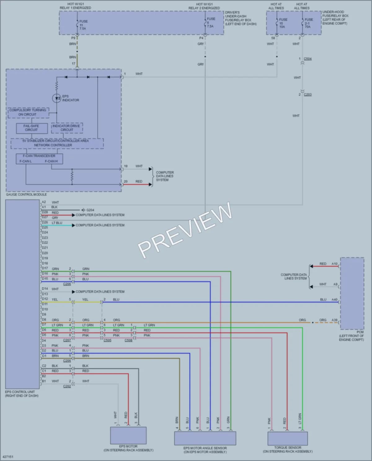 2014 Honda Crosstour Electronic Power Steering wiring diagram preview