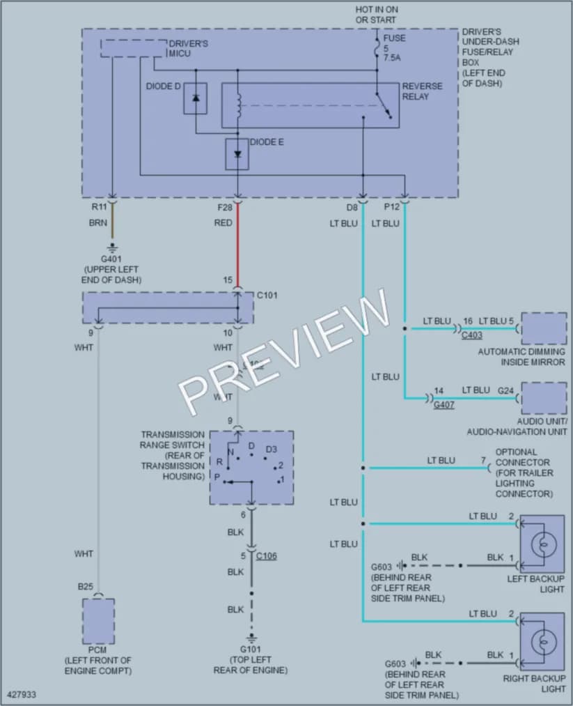 2014 Honda Crosstour Exterior Lights wiring diagram preview