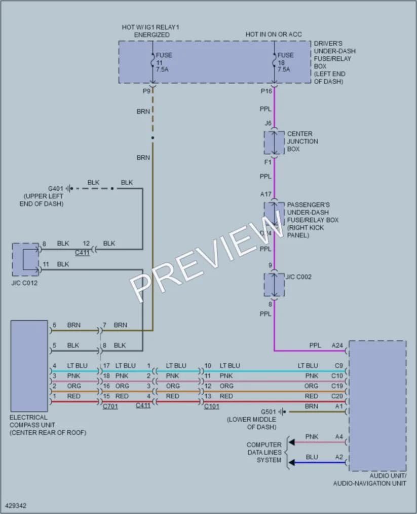 2014 Honda Crosstour Navigation wiring diagram preview