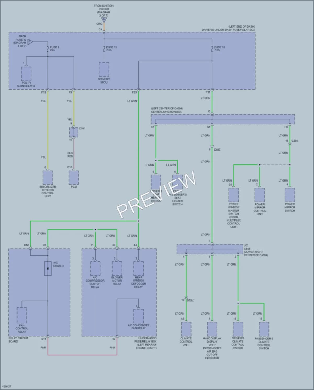 2014 Honda Crosstour Power Distribution wiring diagram preview