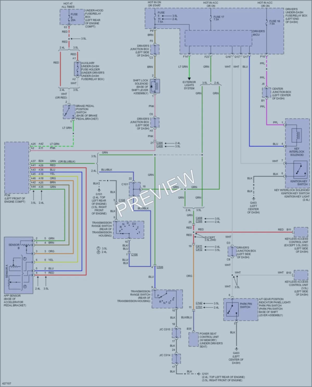 2014 Honda Crosstour Shift Interlock wiring diagram preview
