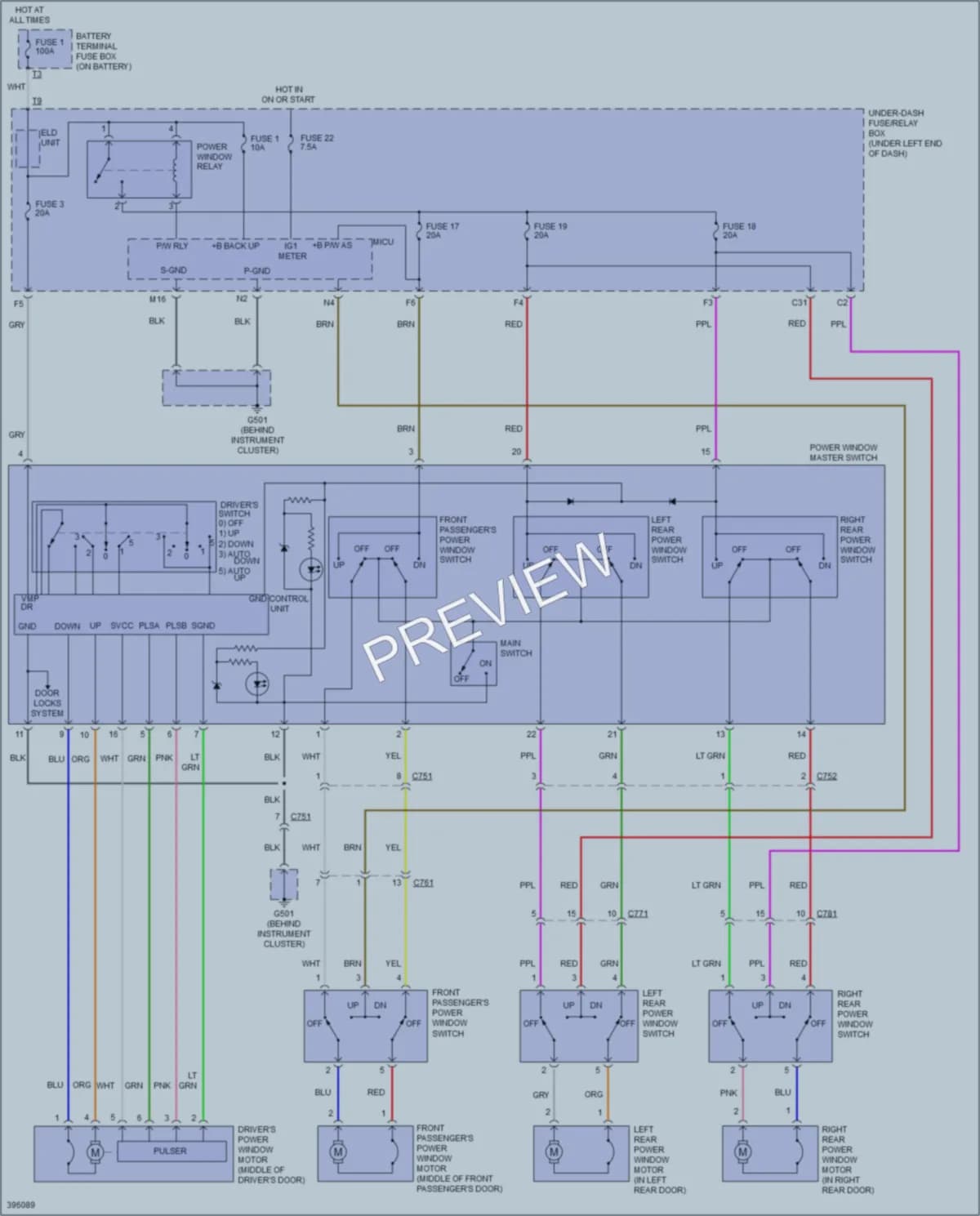 2014 Honda Fit Power Windows wiring diagram preview