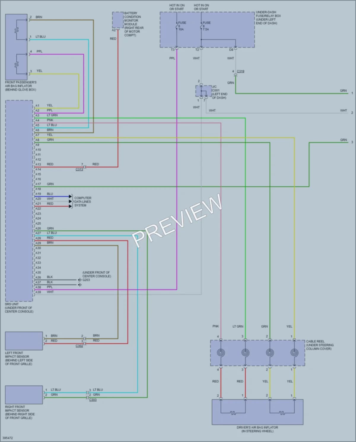 2014 Honda Fit Supplemental Restraints wiring diagram preview