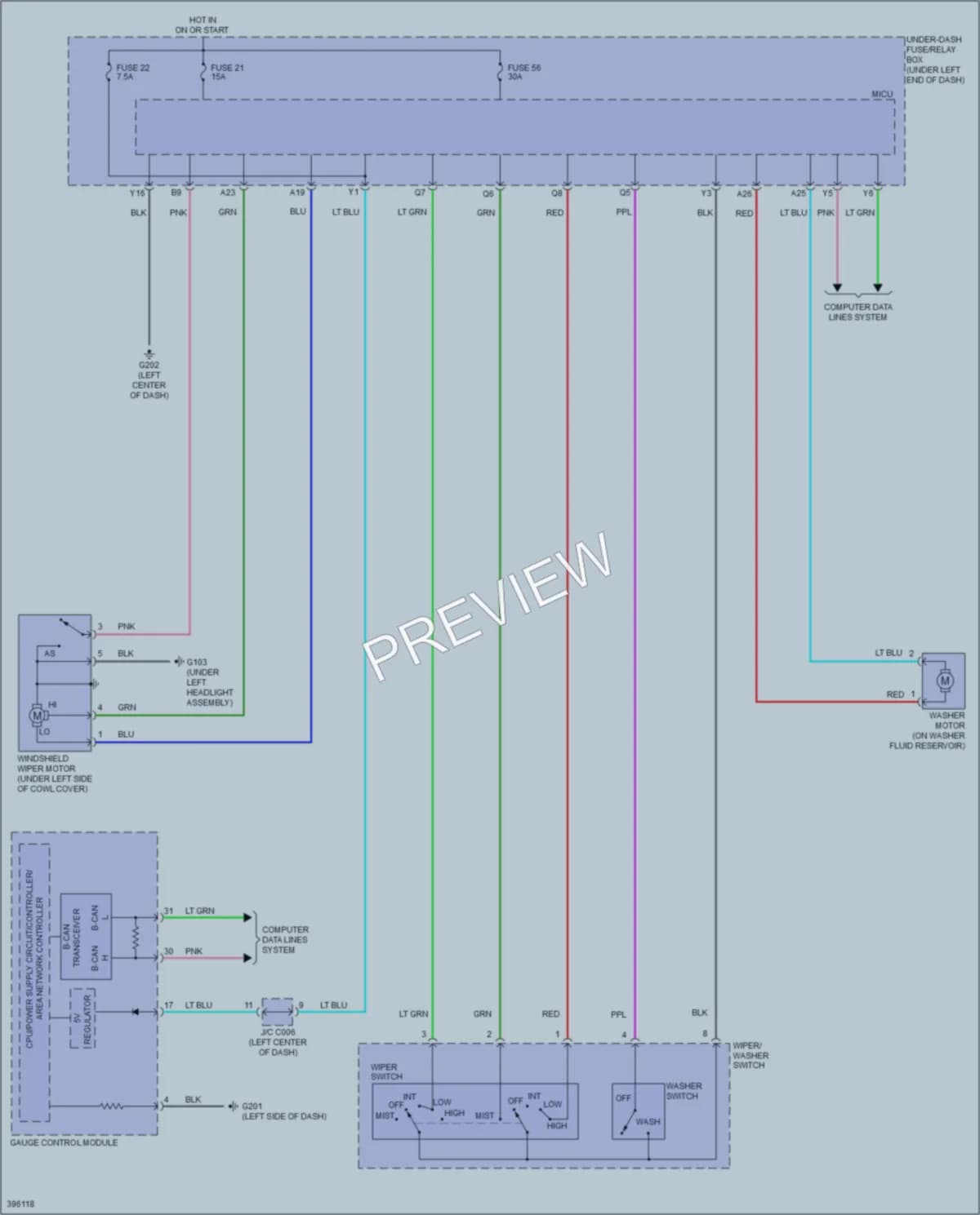 2014 Honda Fit Wiper Washer wiring diagram preview