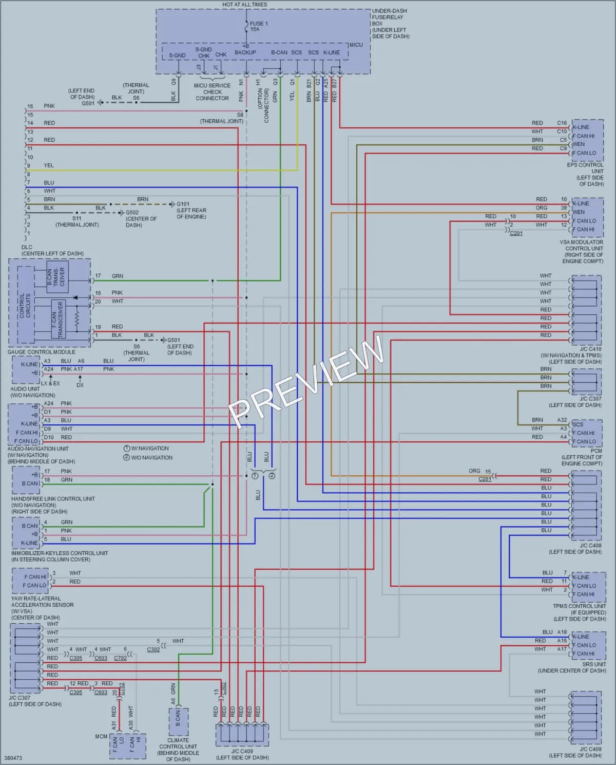 2014 Honda Insight Computer Data Lines wiring diagram preview