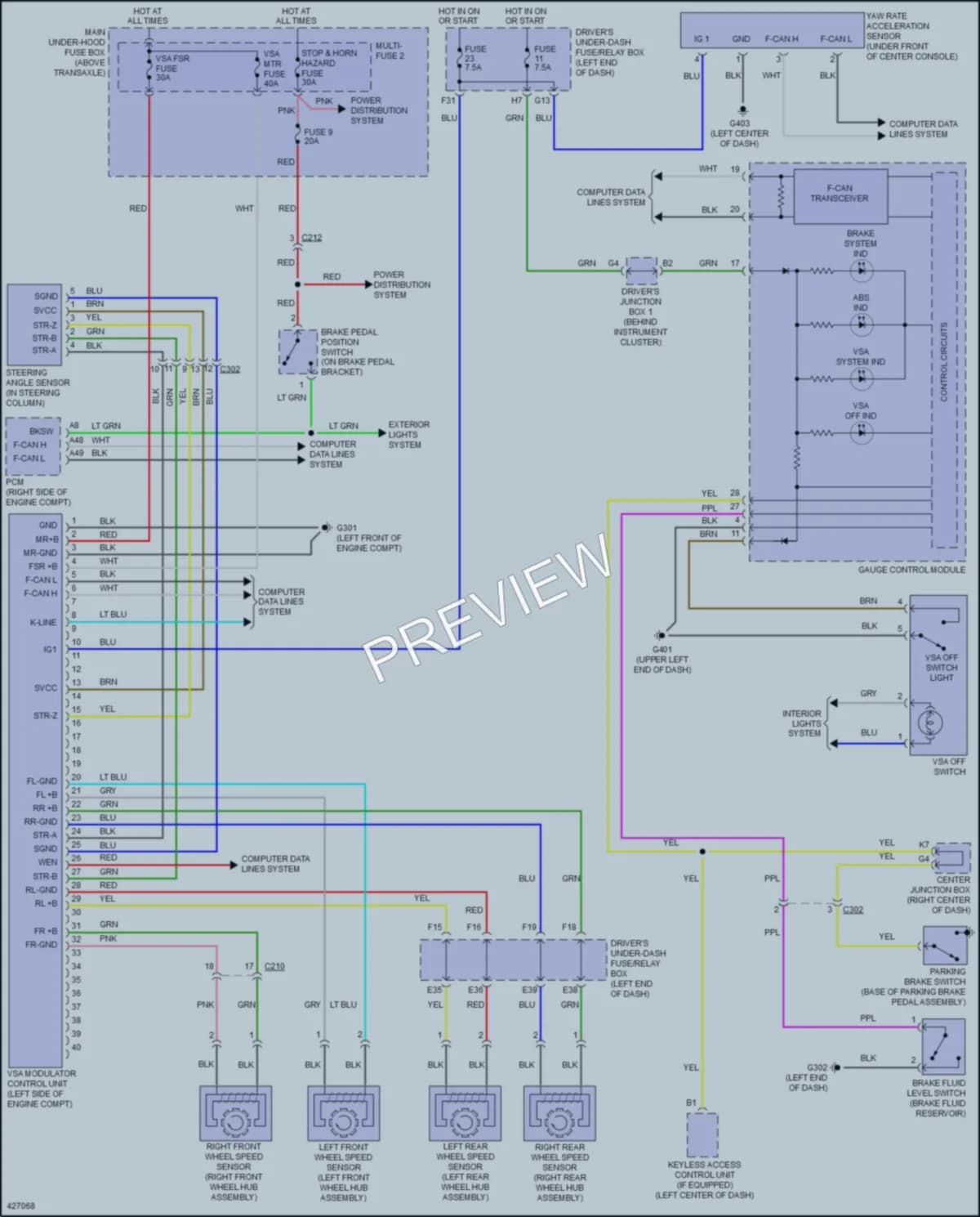 2014 Honda Odyssey Anti Lock Brakes wiring diagram preview