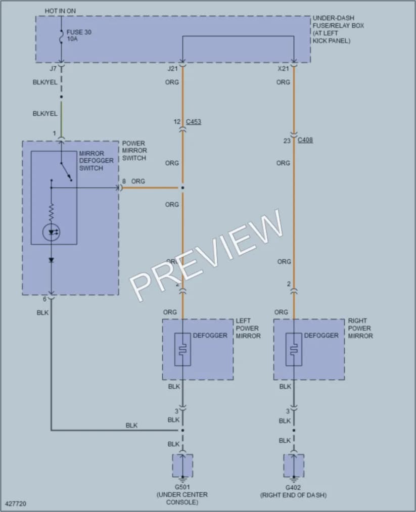 2014 Honda Ridgeline Defoggers wiring diagram preview
