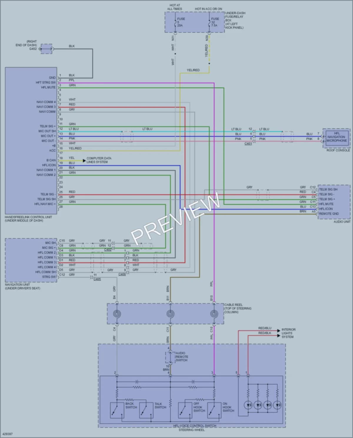 2014 Honda Ridgeline Navigation wiring diagram preview