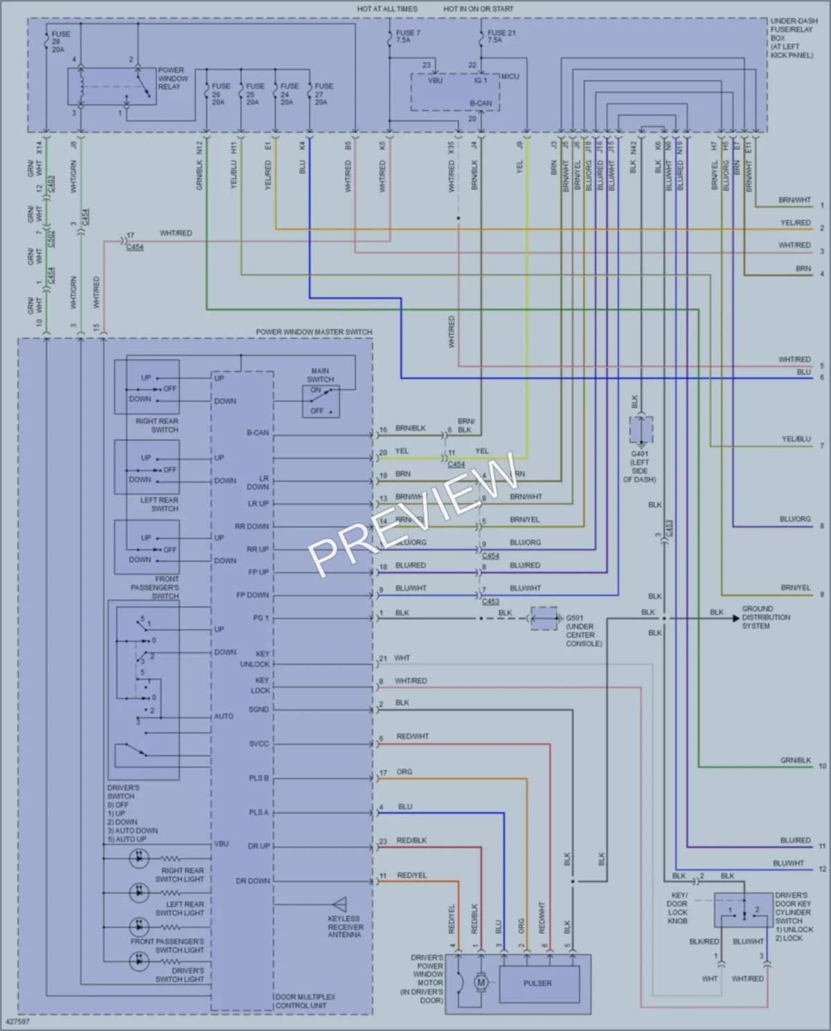 2014 Honda Ridgeline Power Windows wiring diagram preview