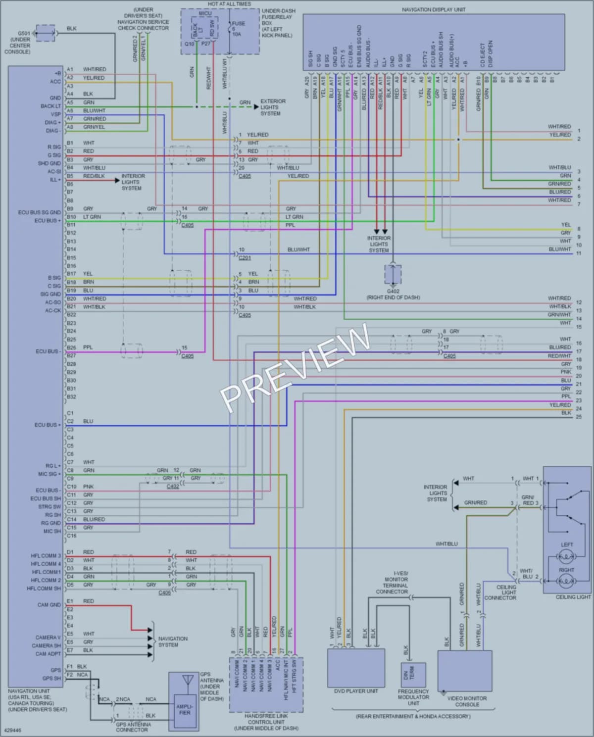 2014 Honda Ridgeline Radio wiring diagram preview