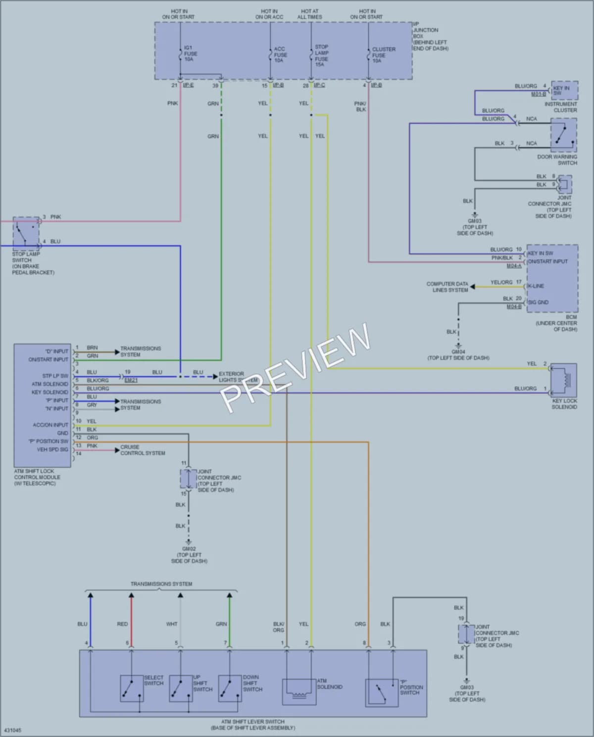 2014 Hyundai Accent Shift Interlock wiring diagram preview