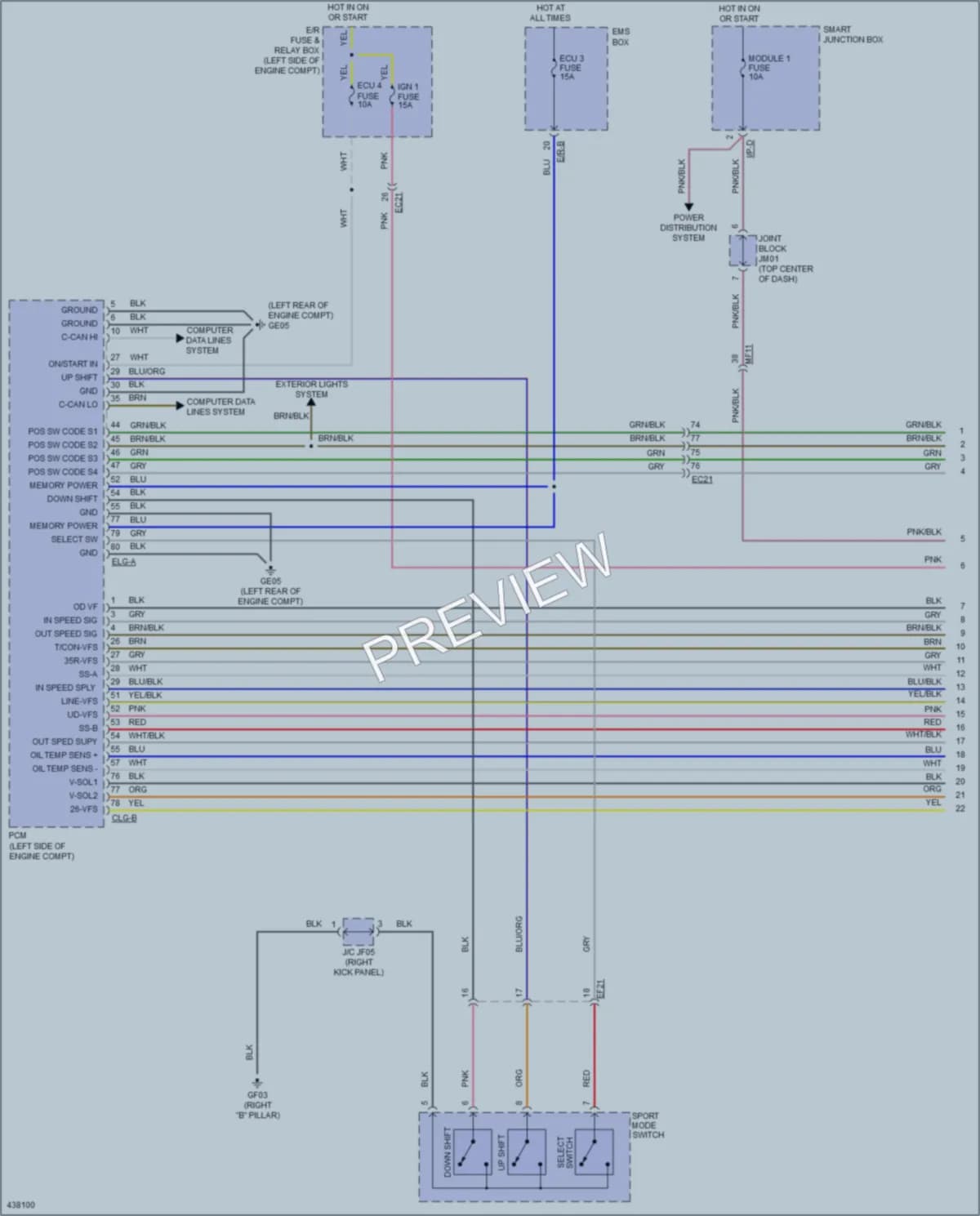 2014 Hyundai Azera Transmission wiring diagram preview