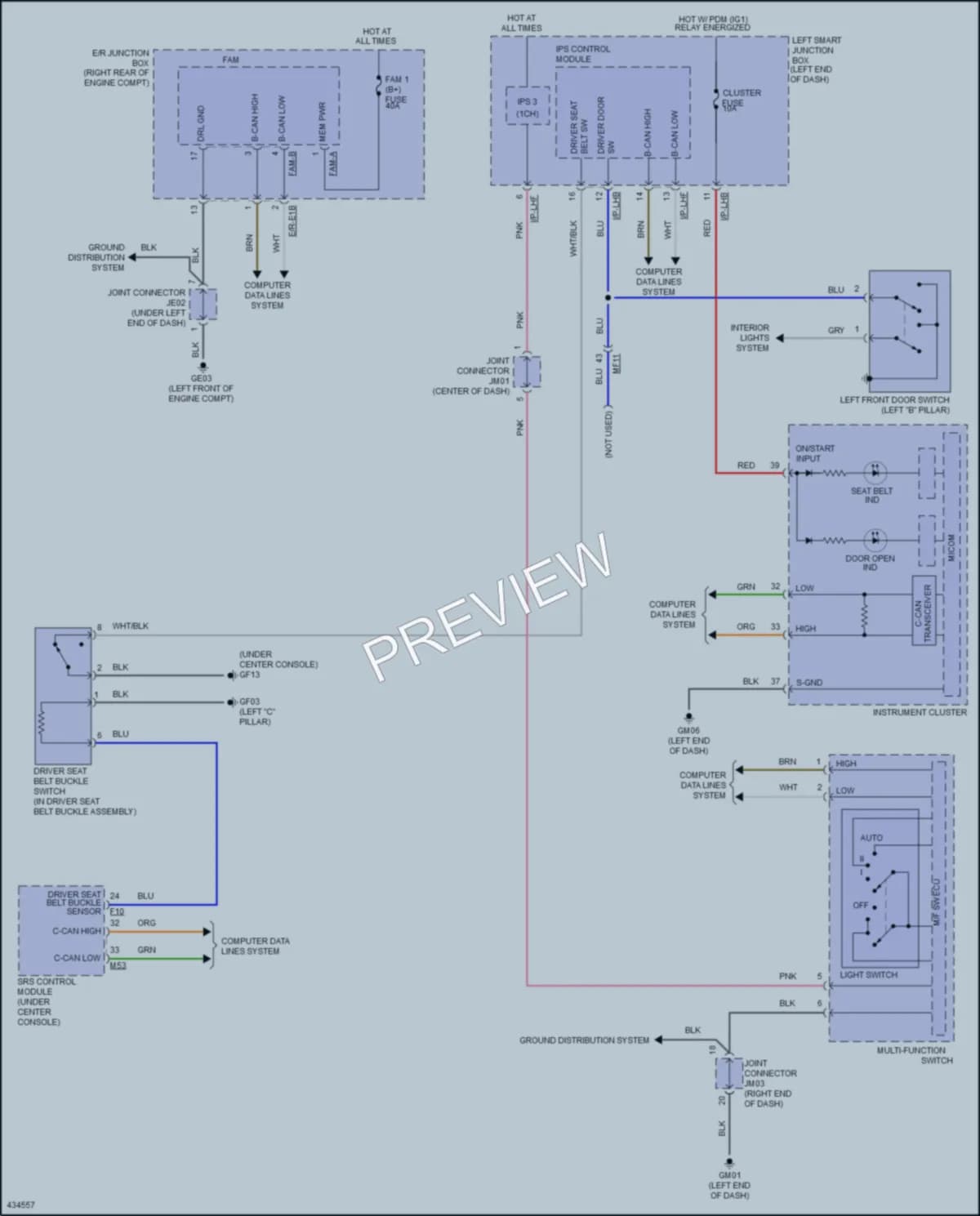 2014 Hyundai Equus Warning Systems wiring diagram preview