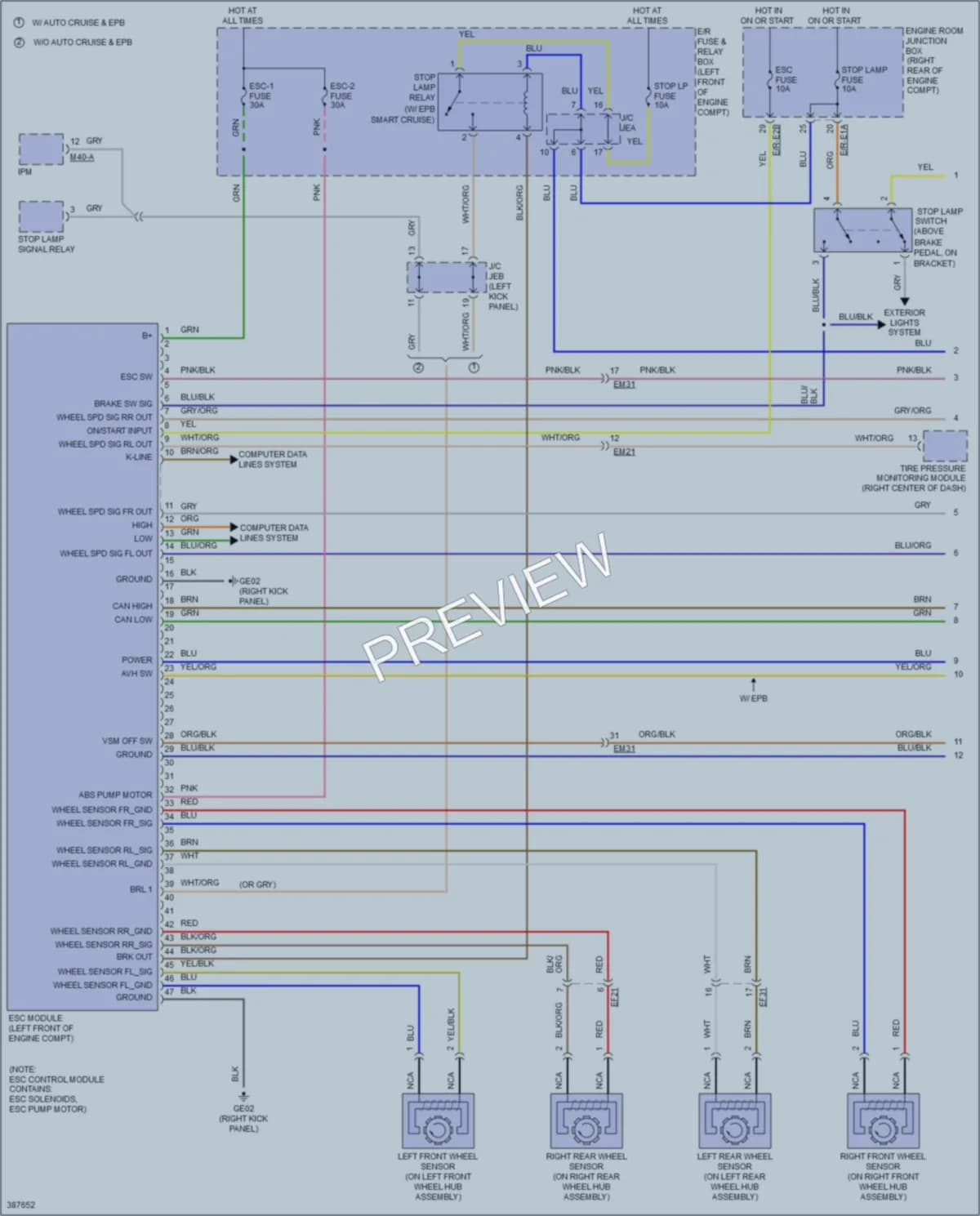 2014 Hyundai Genesis Anti Lock Brakes wiring diagram preview