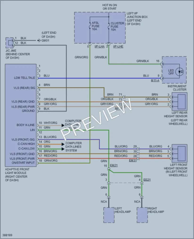 2014 Hyundai Genesis Headlights wiring diagram preview