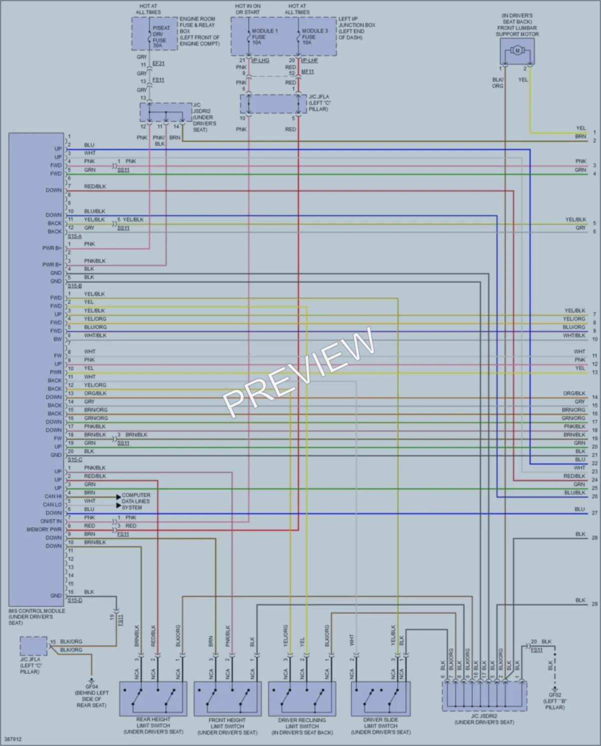 2014 Hyundai Genesis Memory Systems wiring diagram preview