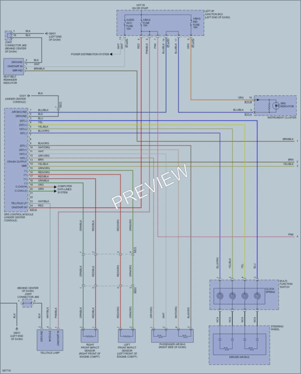 2014 Hyundai Genesis Supplemental Restraints wiring diagram preview