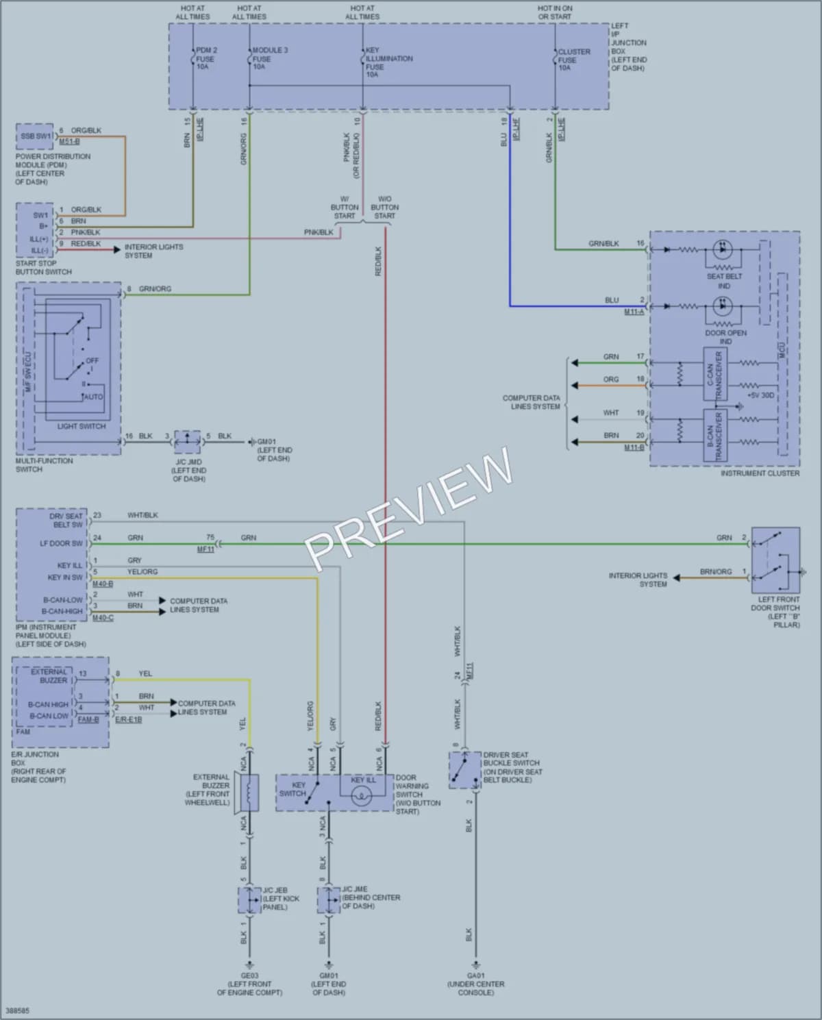 2014 Hyundai Genesis Warning Systems wiring diagram preview