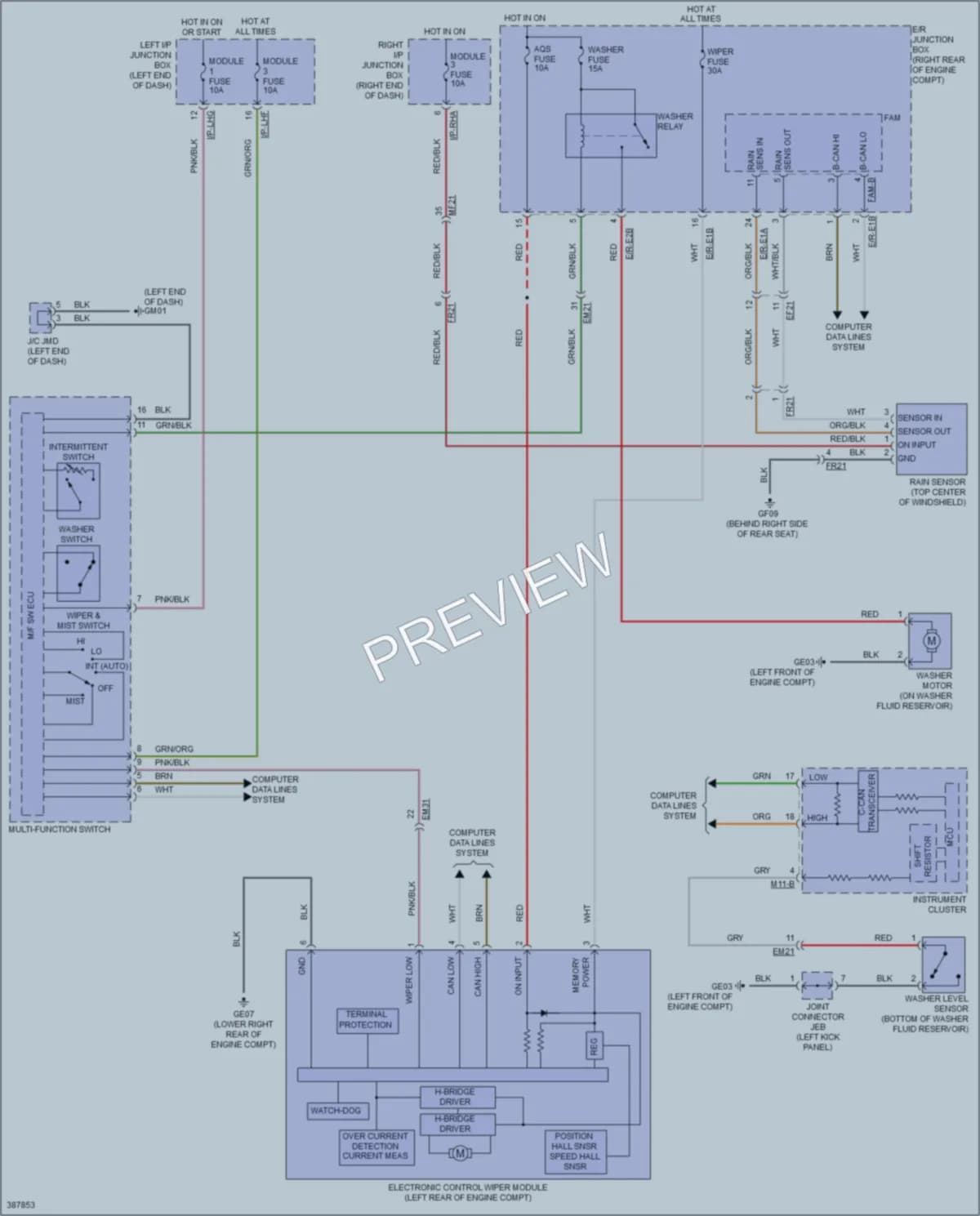2014 Hyundai Genesis Wiper Washer wiring diagram preview