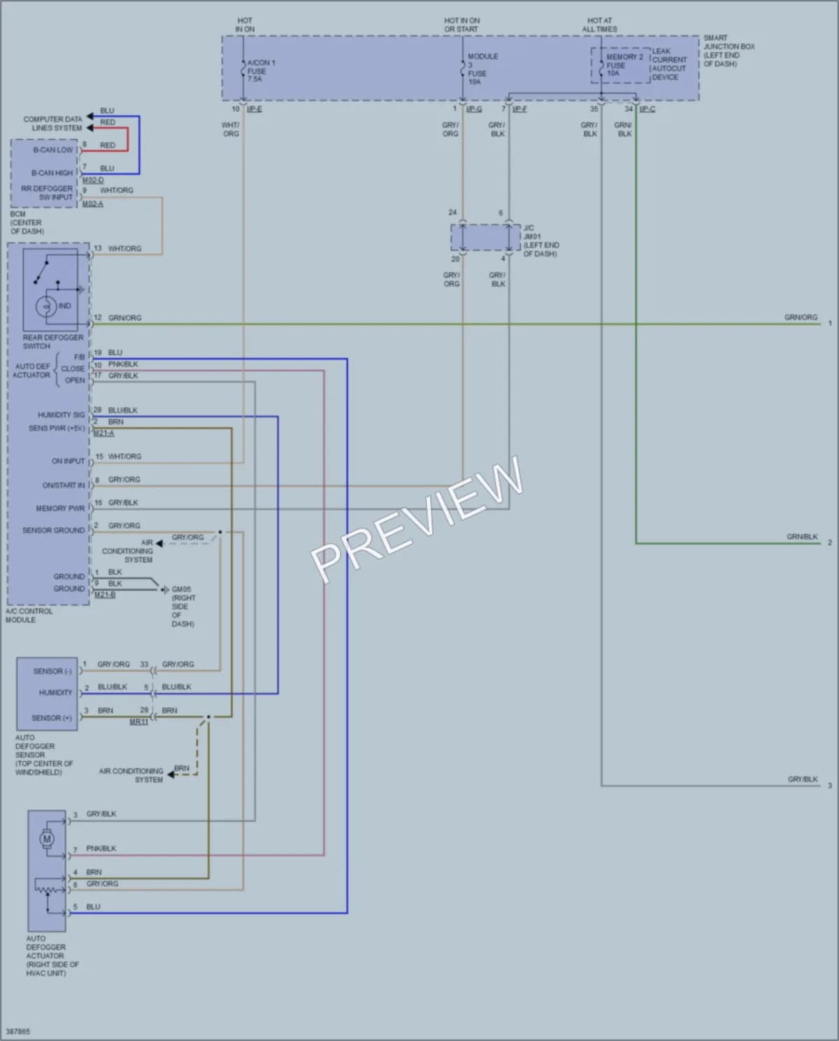 2014 Hyundai SantaFe Defoggers wiring diagram preview