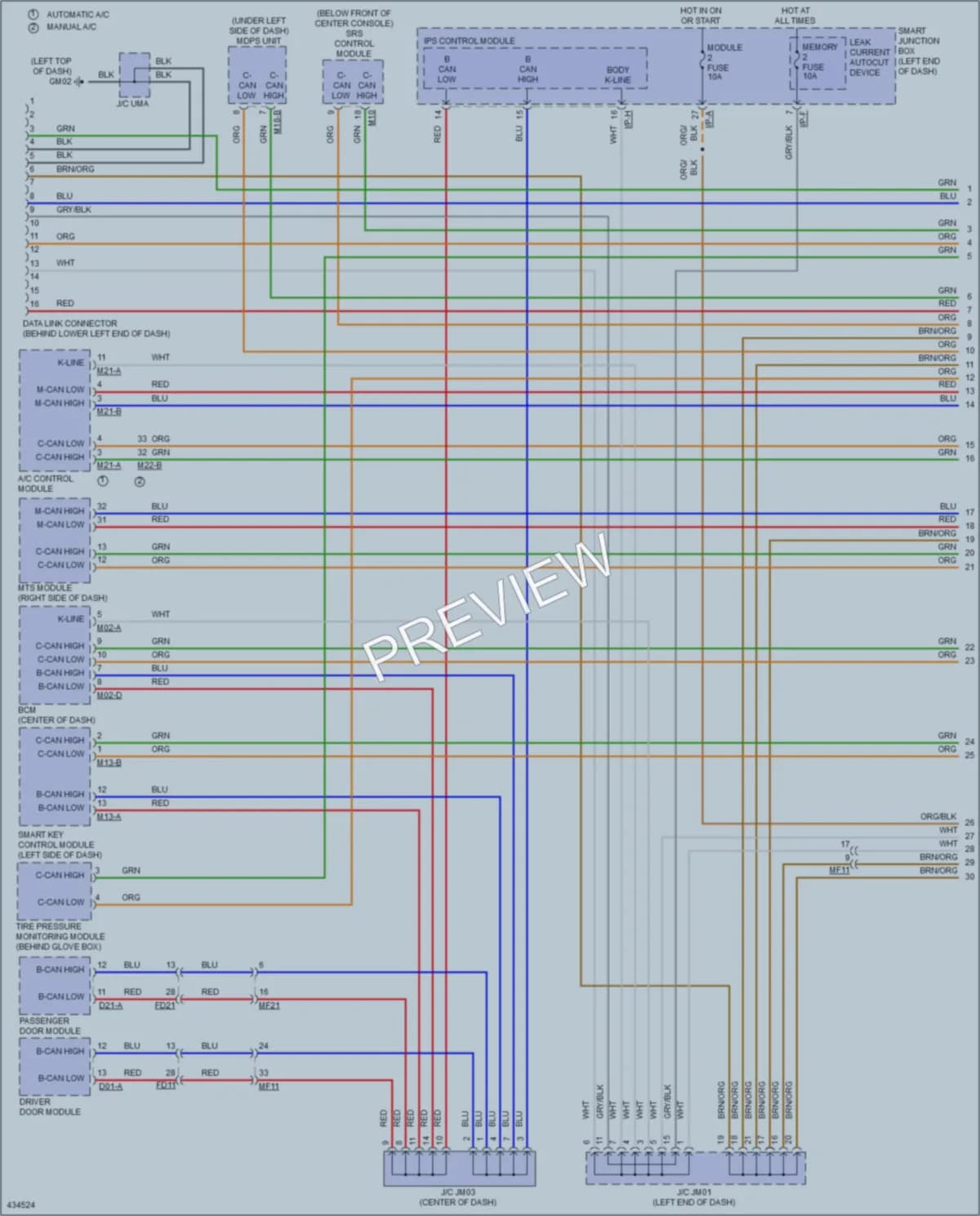 2014 Hyundai SantaFeSport Computer Data Lines wiring diagram preview