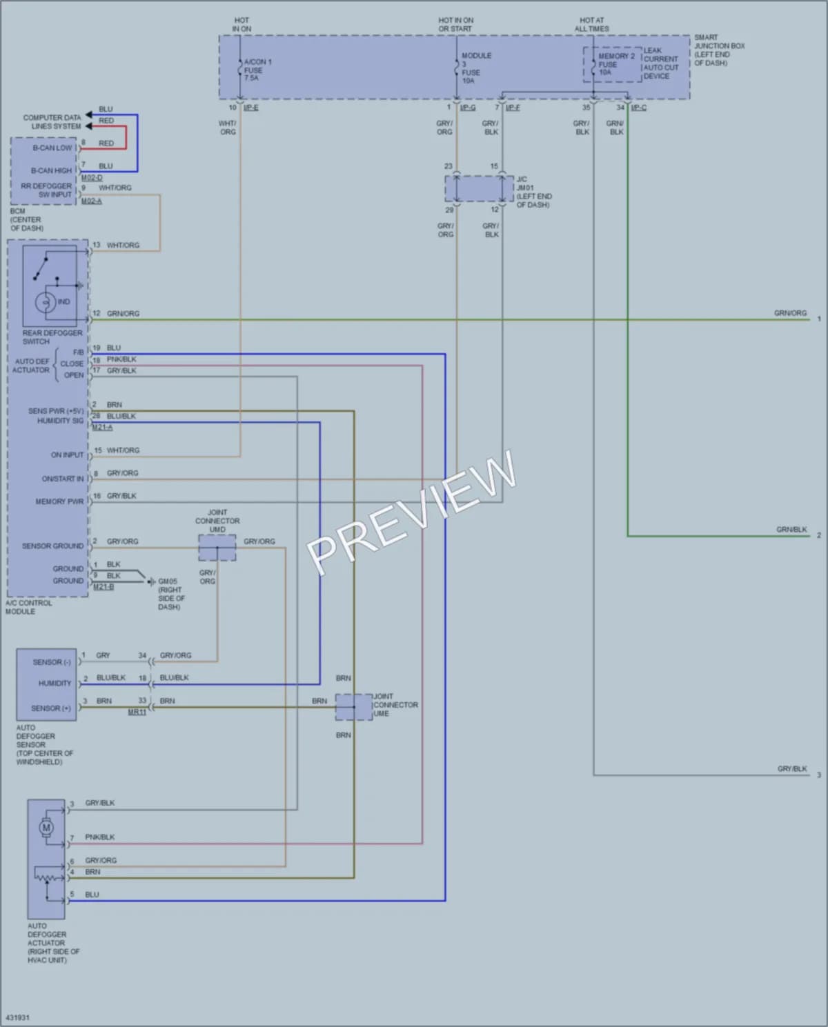 2014 Hyundai SantaFeSport Defoggers wiring diagram preview