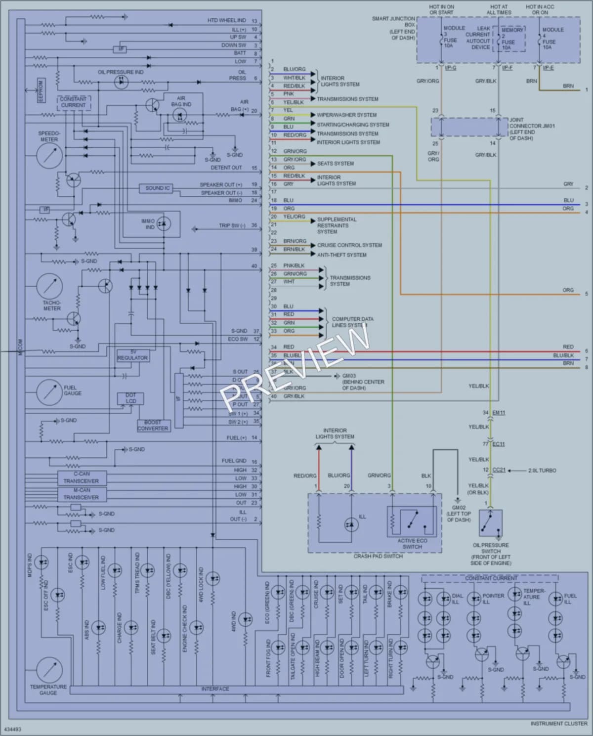 2014 Hyundai SantaFeSport Instrument Cluster wiring diagram preview
