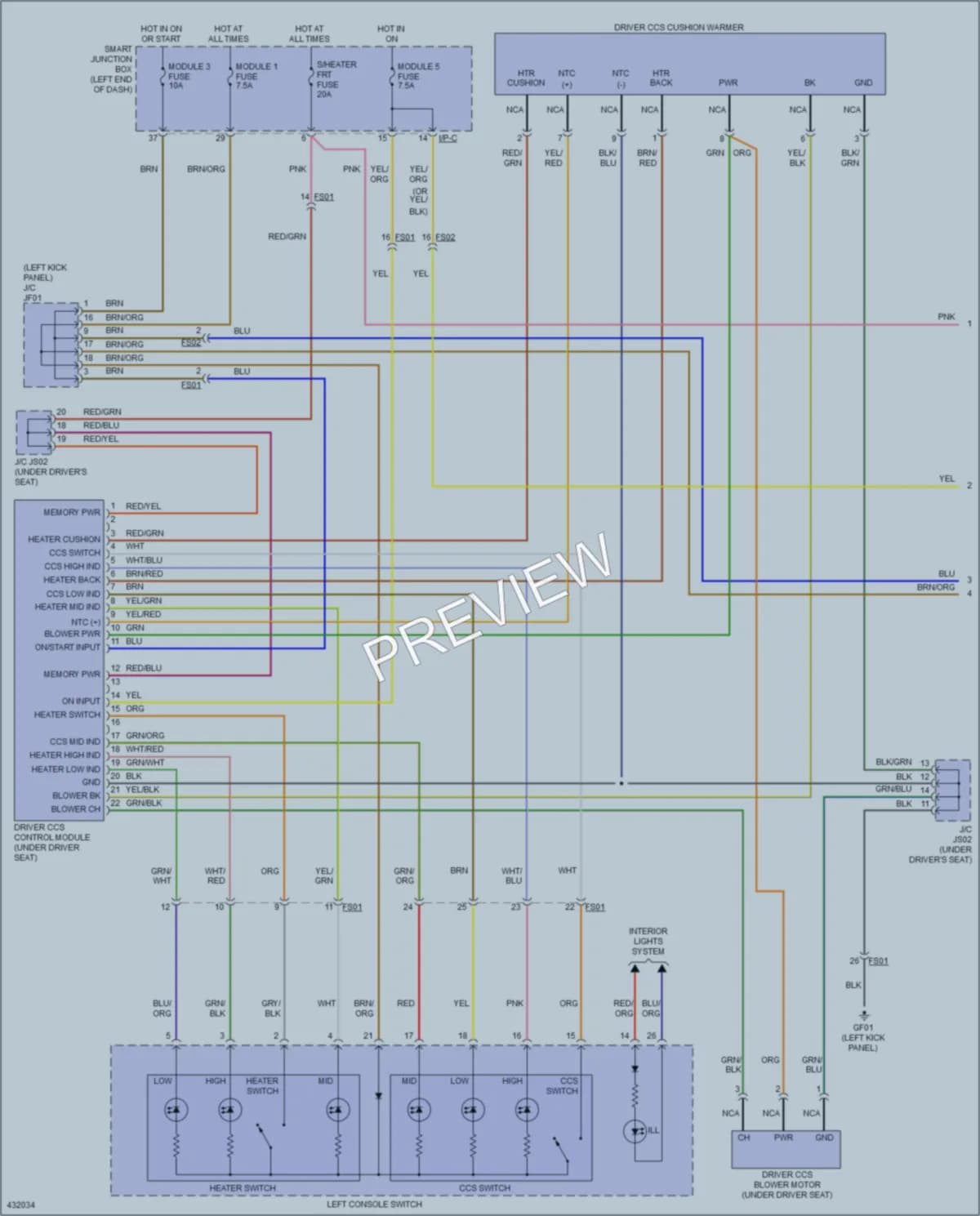 2014 Hyundai SantaFeSport Power Seats wiring diagram preview