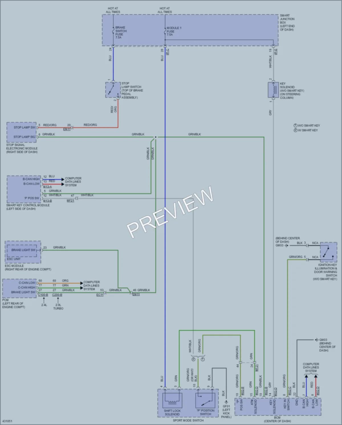 2014 Hyundai SantaFeSport Shift Interlock wiring diagram preview