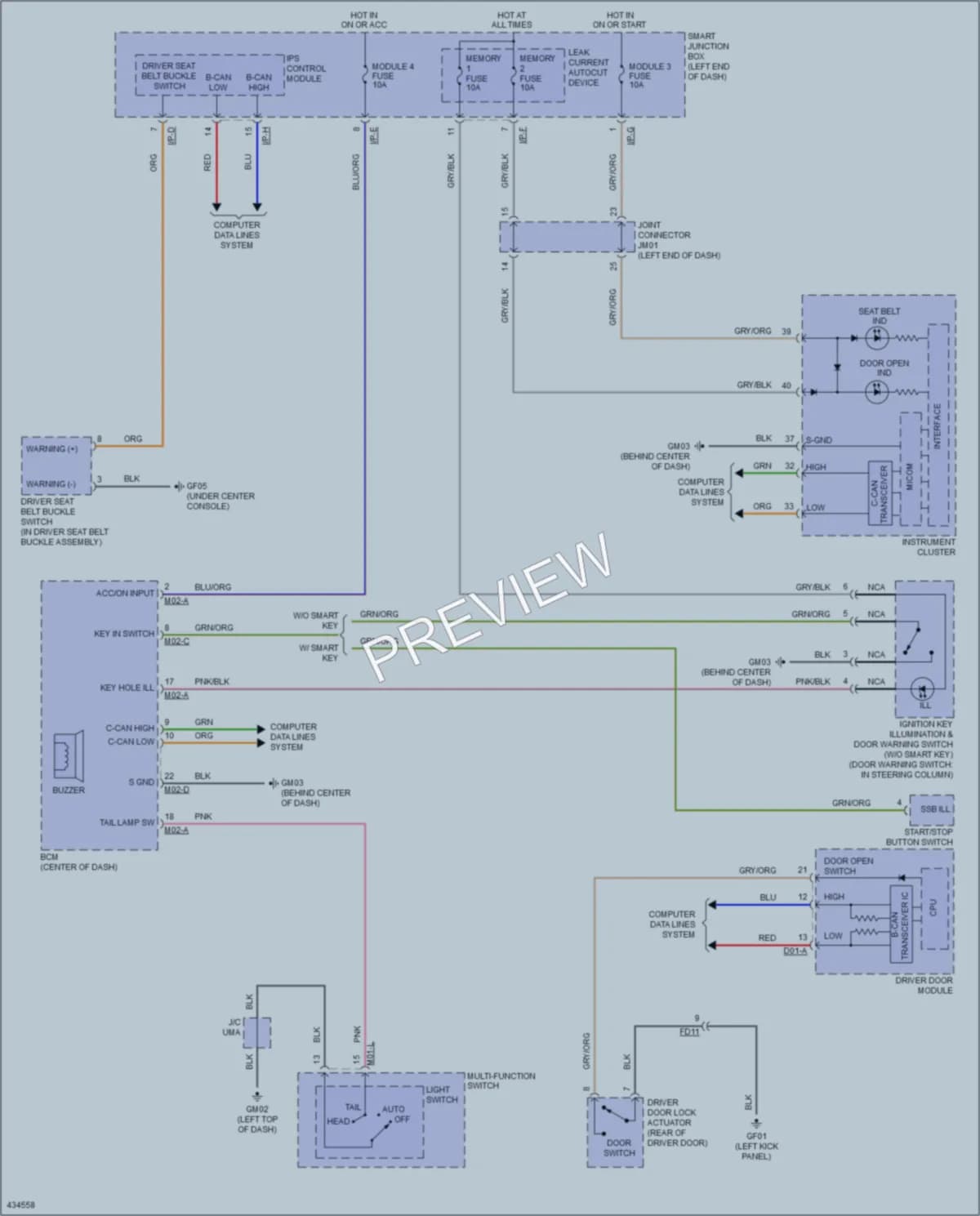 2014 Hyundai SantaFeSport Warning Systems wiring diagram preview
