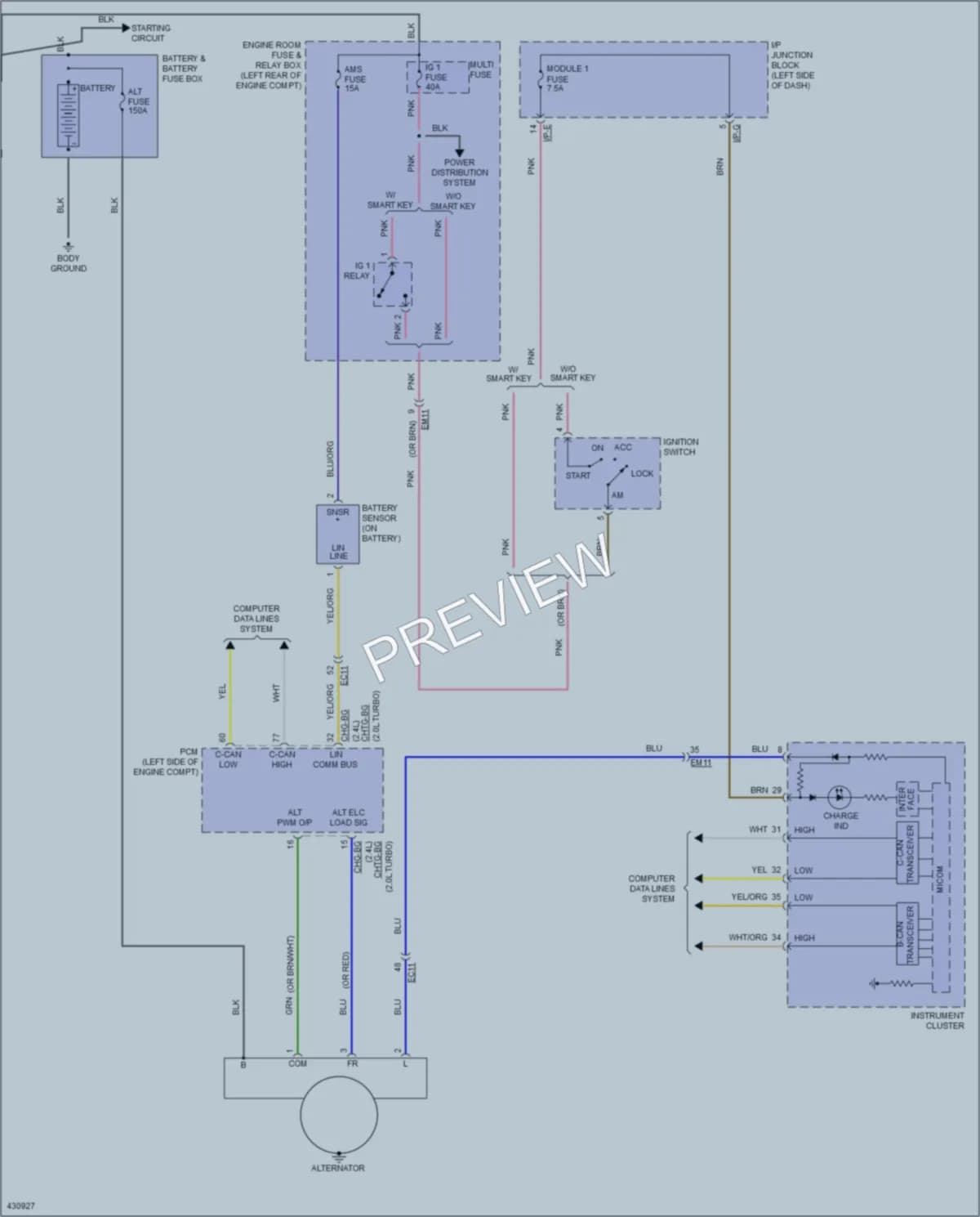 2014 Hyundai Sonata Starting Charging wiring diagram preview