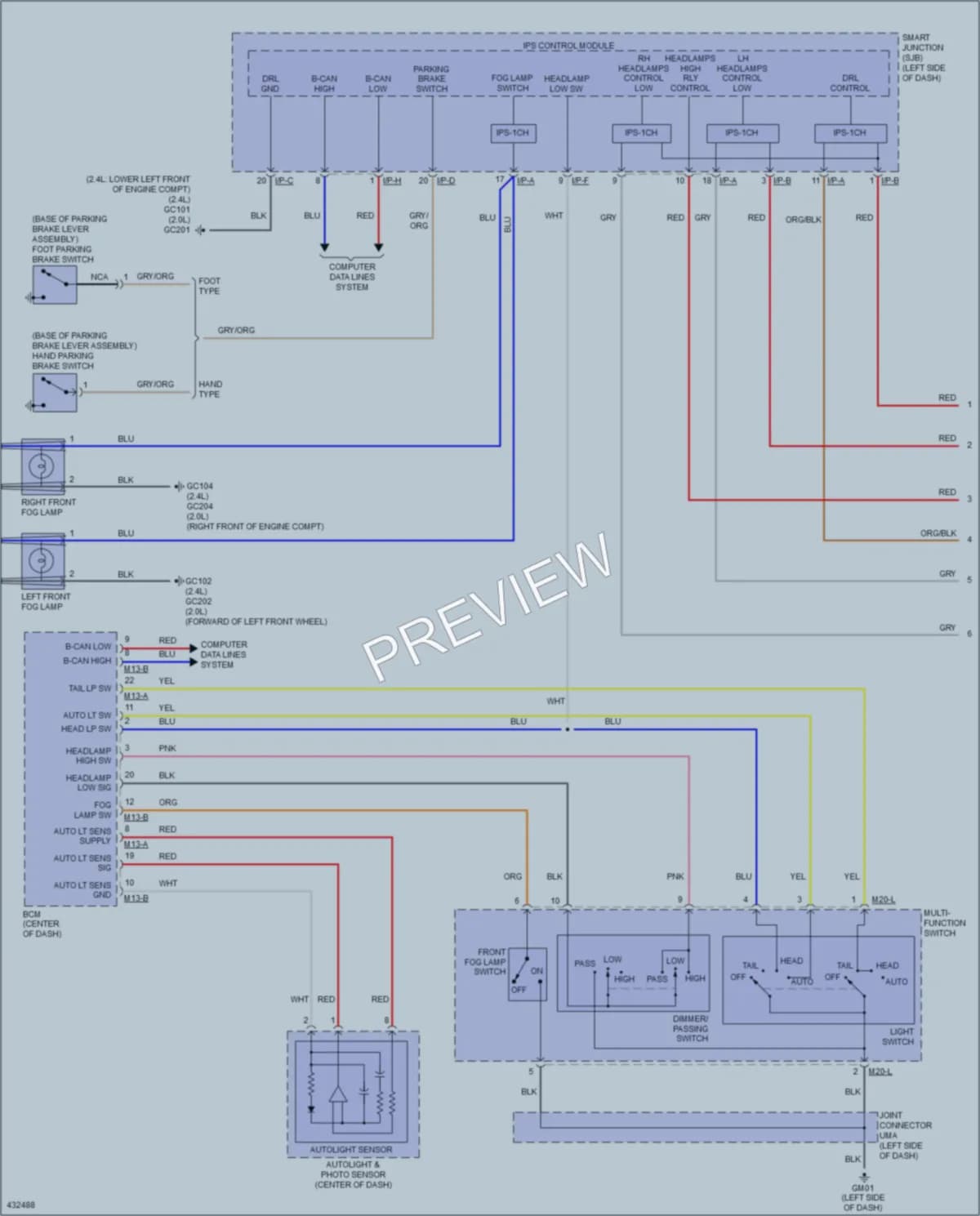 2014 Hyundai Tucson Headlights wiring diagram preview