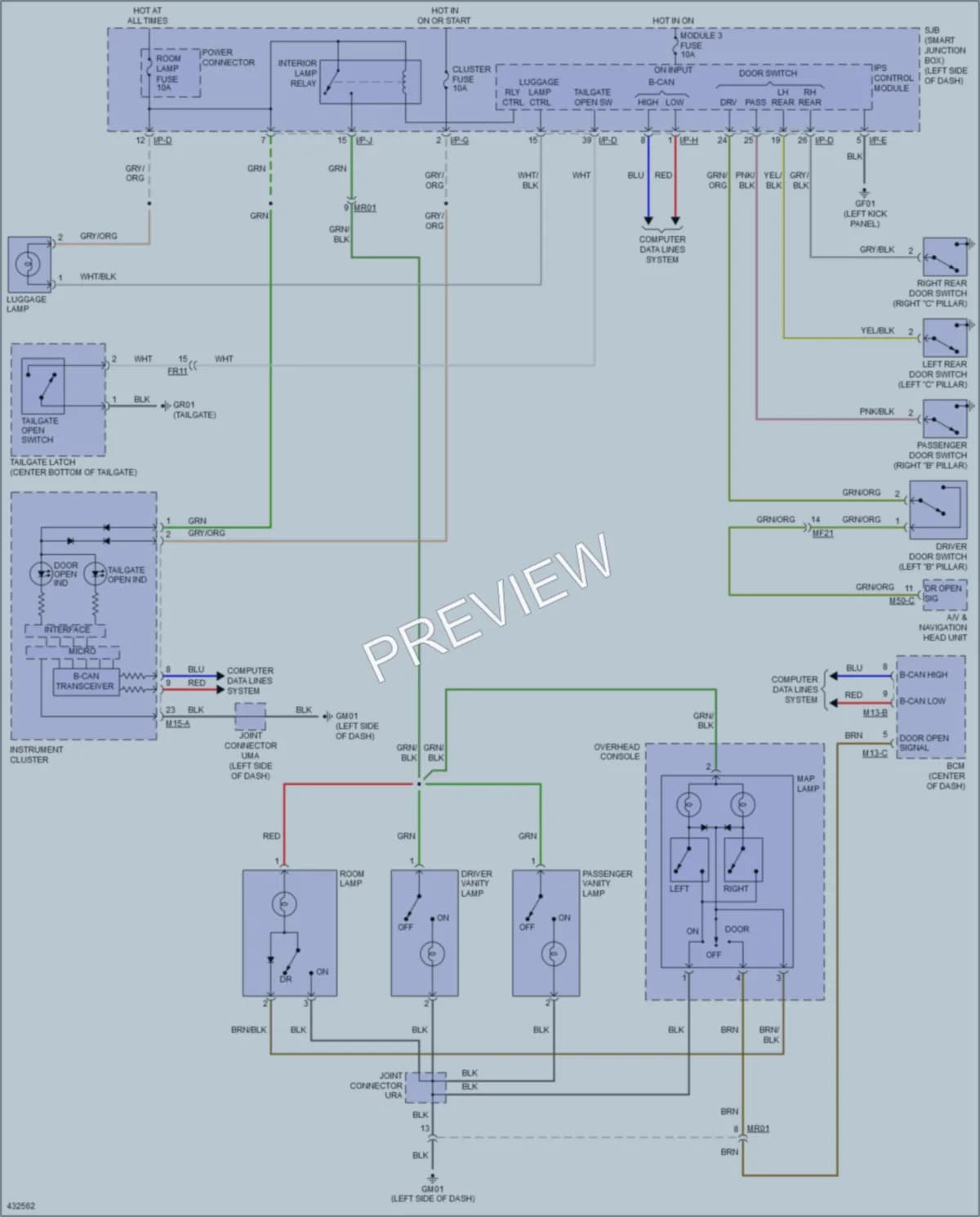 2014 Hyundai Tucson Interior Lights wiring diagram preview
