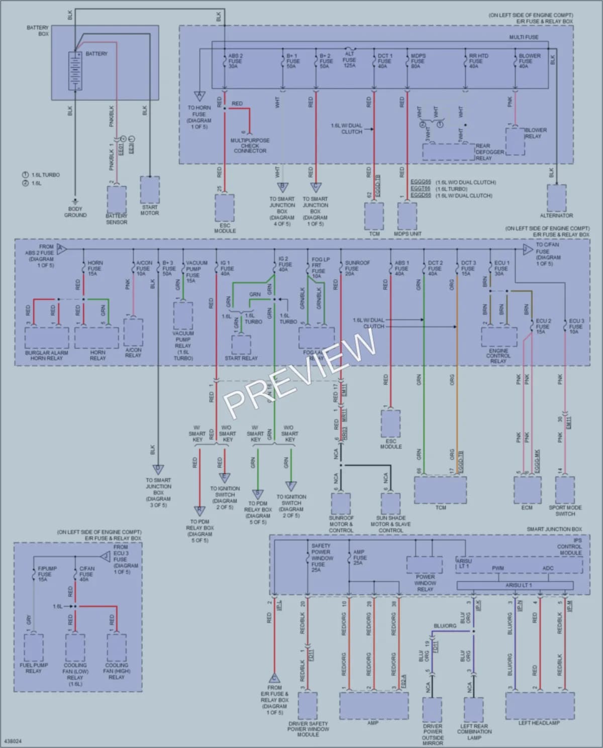 2014 Hyundai Veloster Power Distribution wiring diagram preview