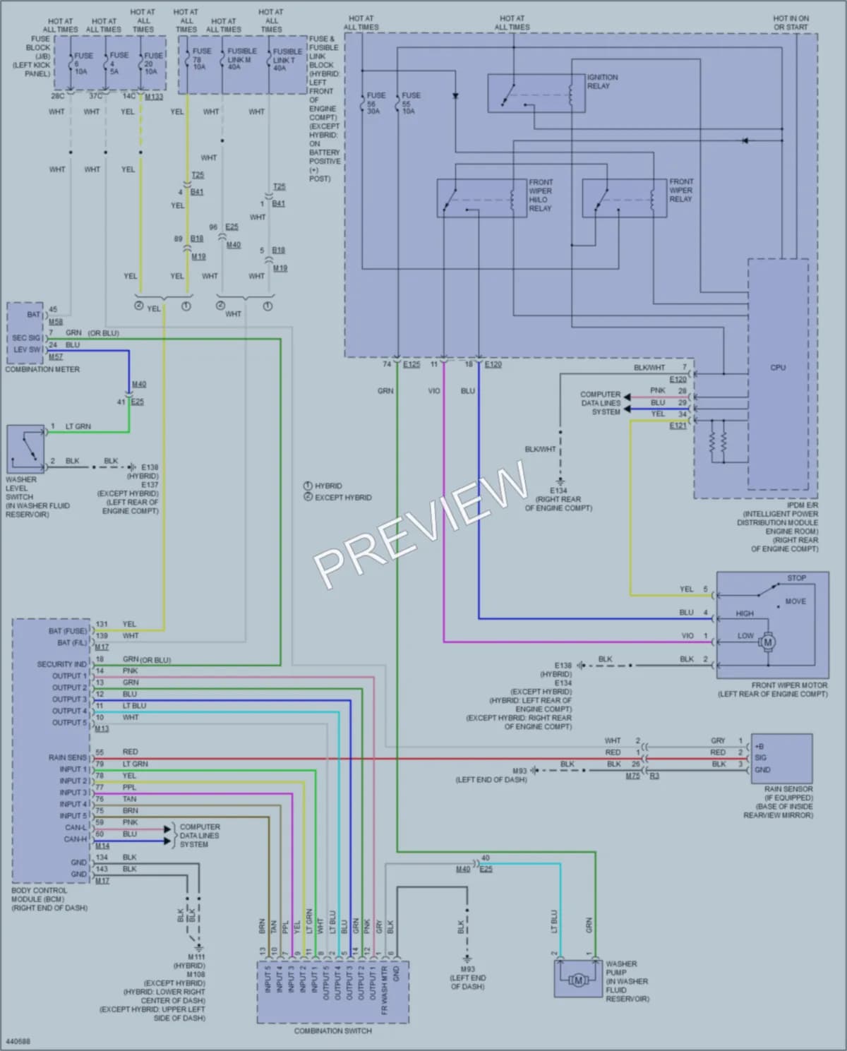 2014 Infiniti Q50 Wiper Washer wiring diagram preview
