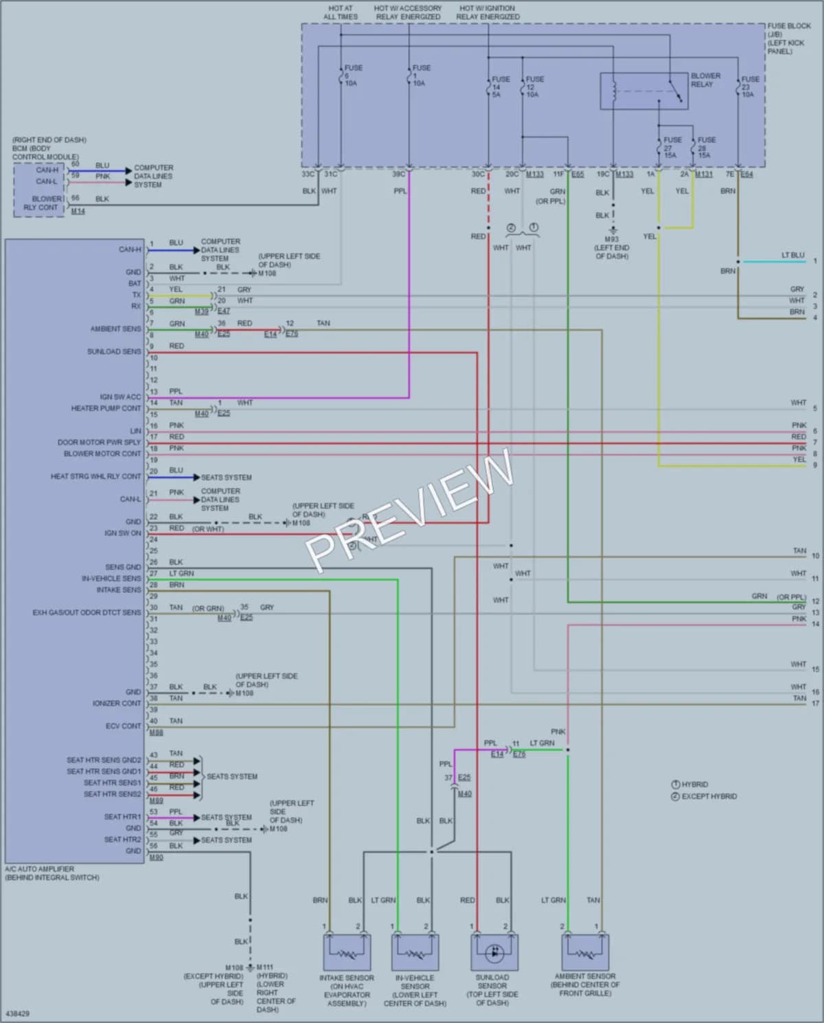 2014 Infiniti Q50Hybrid Air Conditioning wiring diagram preview