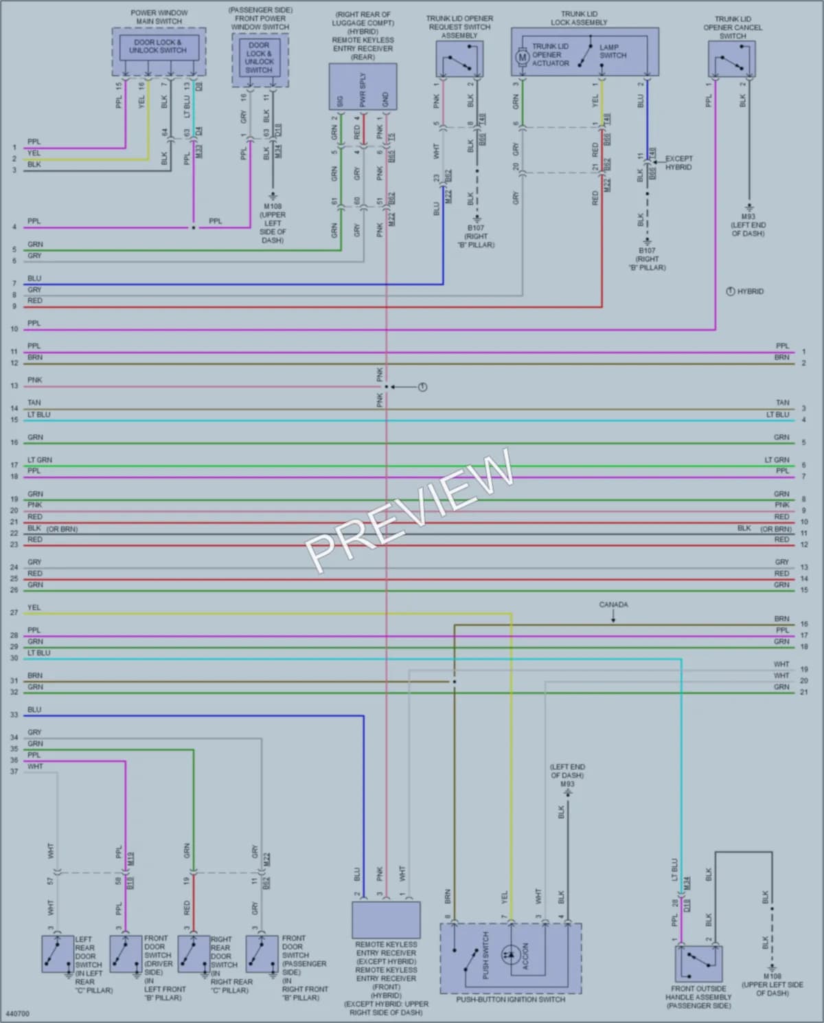 2014 Infiniti Q50Hybrid Anti Theft wiring diagram preview
