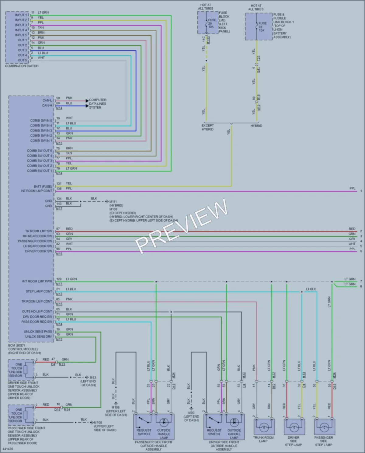 2014 Infiniti Q50Hybrid Interior Lights wiring diagram preview