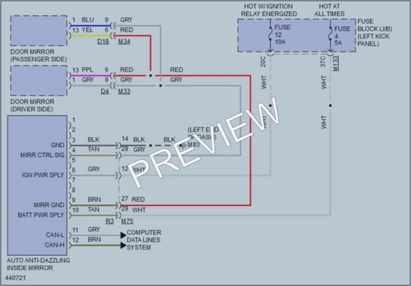2014 Infiniti Q50Hybrid Power Mirrors wiring diagram preview