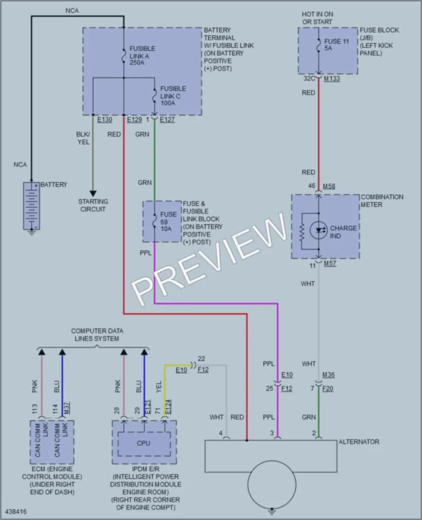 2014 Infiniti Q50Hybrid Starting Charging wiring diagram preview