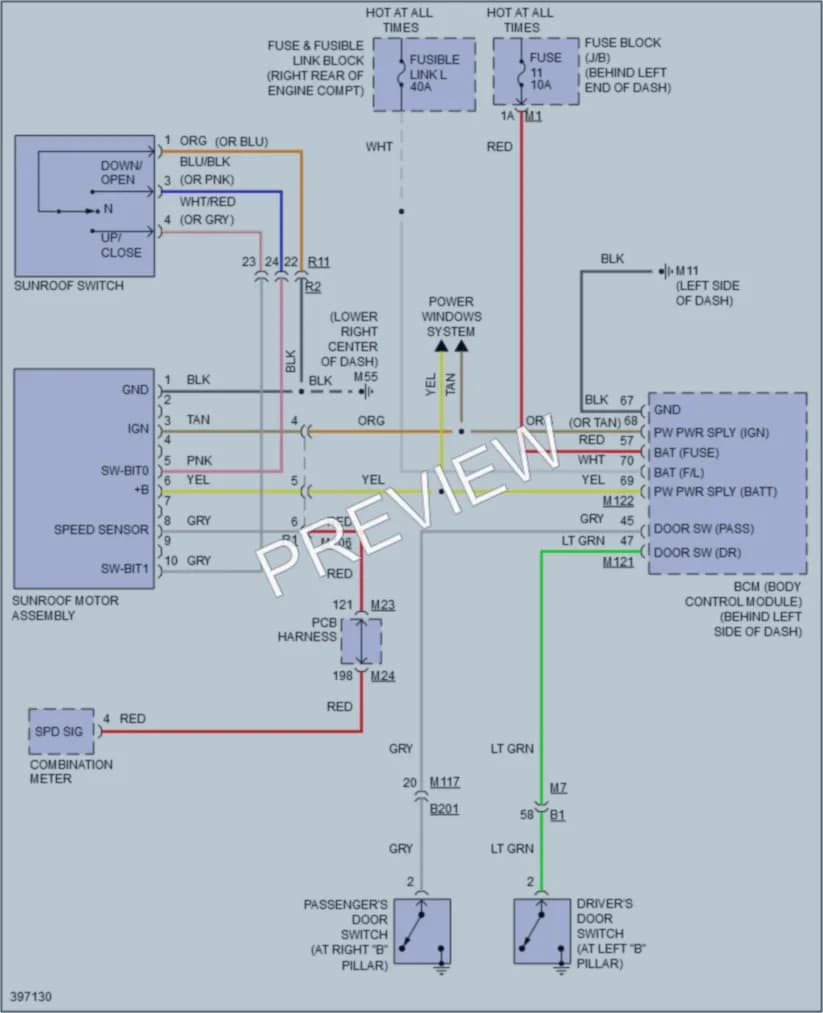 2014 Infiniti Q70 Power Top Sunroof wiring diagram preview