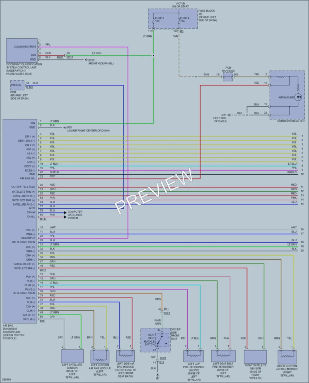 2014 Infiniti Q70 Supplemental Restraints wiring diagram preview
