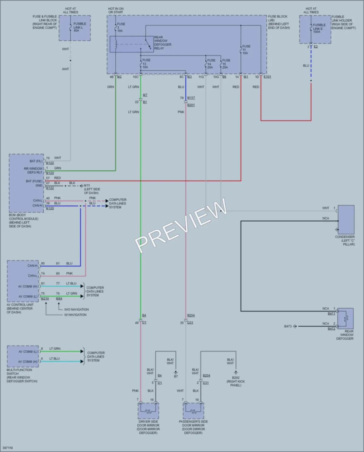 2014 Infiniti Q70Hybrid Defoggers wiring diagram preview