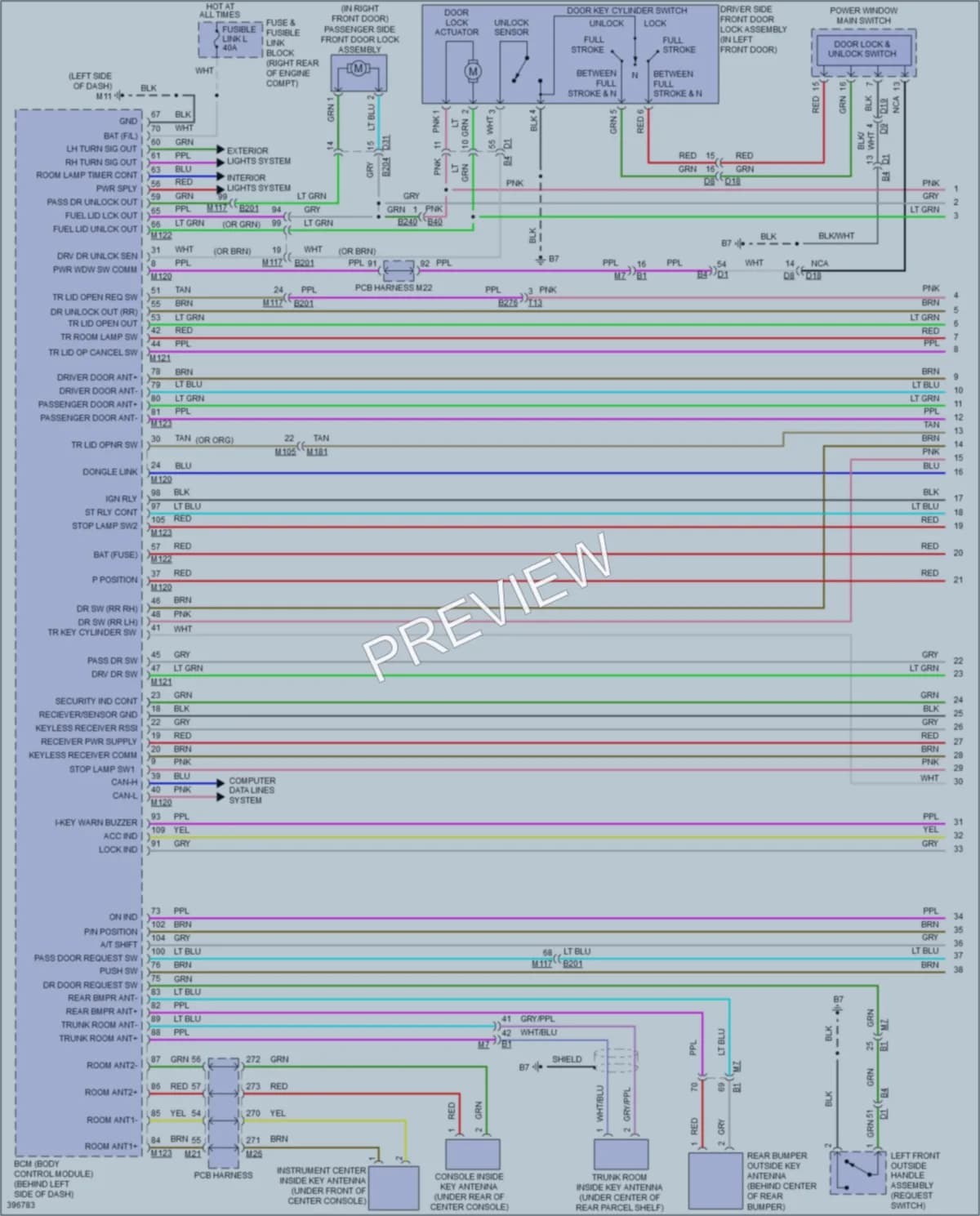 2014 Infiniti Q70Hybrid Power Door Locks wiring diagram preview