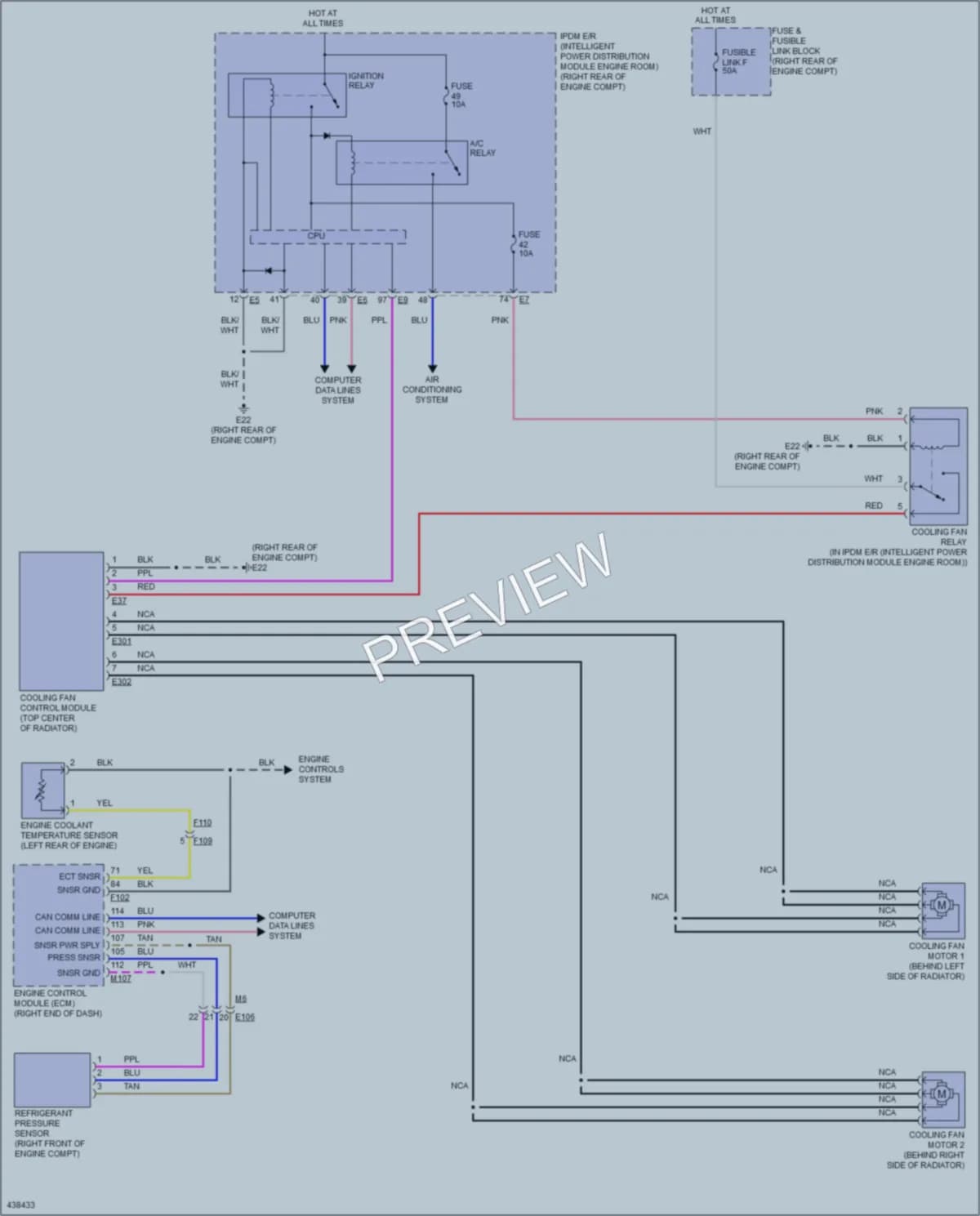 2014 Infiniti QX50 Cooling Fan wiring diagram preview