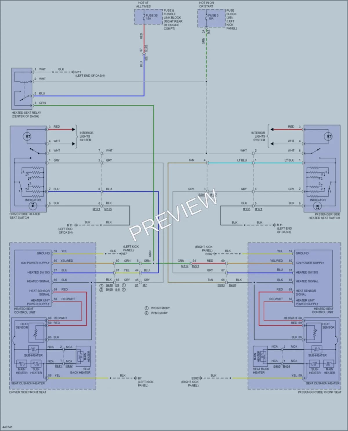 2014 Infiniti QX50 Power Seats wiring diagram preview